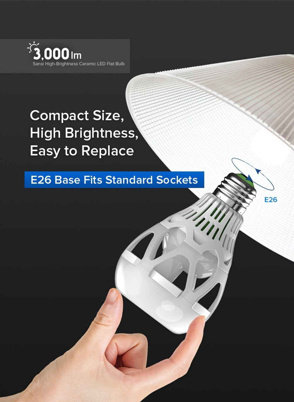 A21 LED Light Bulb 22W 3000 Lumens 200W Equivalent High Brightness Non-Dimmable ¨C E26 Base 3000K Warm White & 5000K Daylight for Home Office Garage Workshop Indoor Lighting, 4-Pack