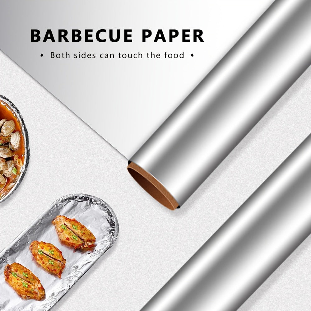 Heavy Duty Aluminum Foil Roll 12 Inch Wide 30 Sq Ft for Restaurant Food Packaging Grilling Cooking