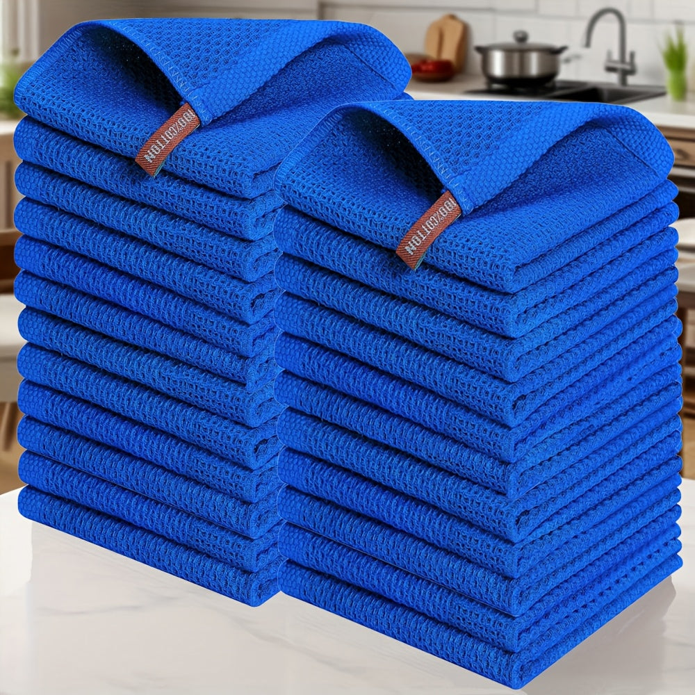 Kitchen Dish Cloths 23pcs 100% Cotton Waffle Weave Ultra Soft Absorbent Quick Dry Dish Towels 12x12 Inch for Cooking Cleaning Wiping Hands Kitchen Decor Gift