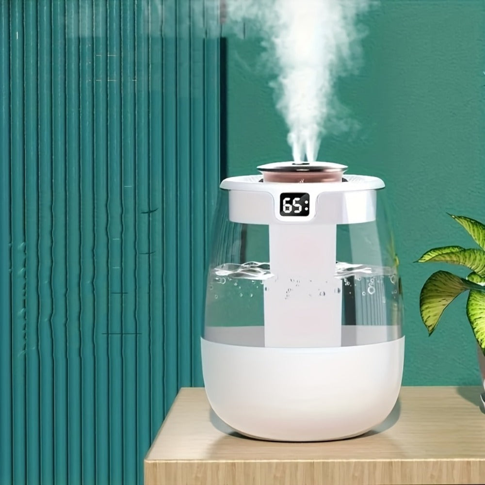 Ultrasonic Humidifier for Bedroom Desktop 1300ml Large Capacity Dual Spray Quiet Operation 10H Runtime USB Powered Anti Dry-Burn Night Light Cool Mist Humidifier for Home Office Baby Room