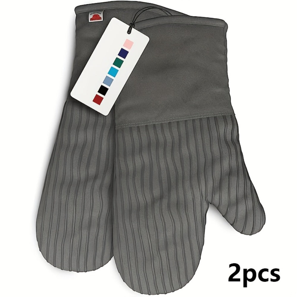 Oven Mitts and Pot Holders Set 6 Piece Heat Resistant Kitchen Gloves Non-Slip Cooking Mitts with Potholder