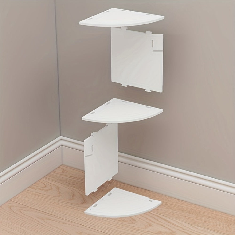 Corner Wall Shelf 3-5 Tier Floating Hanging Corner Shelf Wall Mounted Storage Organizer for Living Room Bedroom Kitchen Bathroom Office