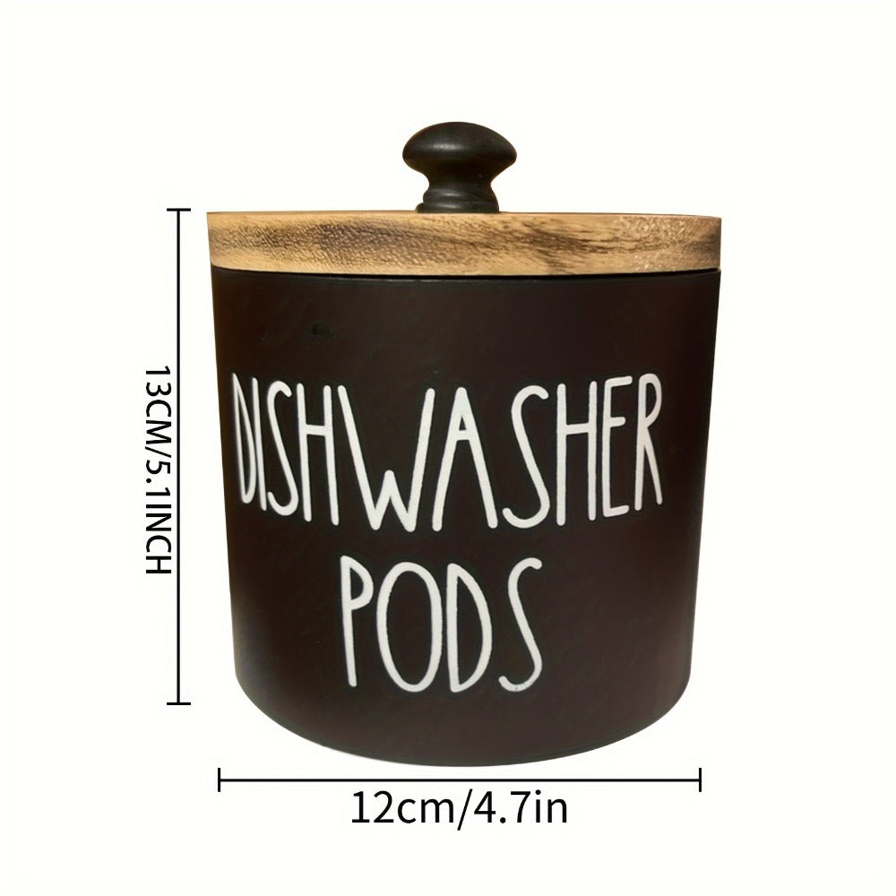 Laundry Ball Holder Round Storage Container | Bohemian Wooden Organizer for Laundry Pods Detergent Dryer Balls ¨C Space-Saving Kitchen Bathroom Farmhouse Decor Countertop Basket