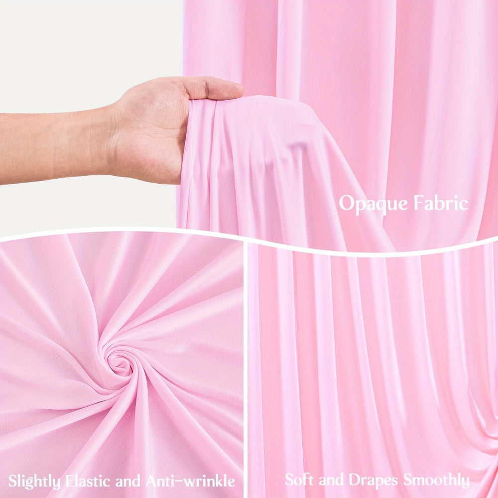 Blackout Backdrop Curtain 4 Pack 5x10 Ft - Heavyweight Nonwoven, Wrinkle-Resistant, Smooth Hanging for Wedding Birthday Baby Shower Party Photography Background Decoration