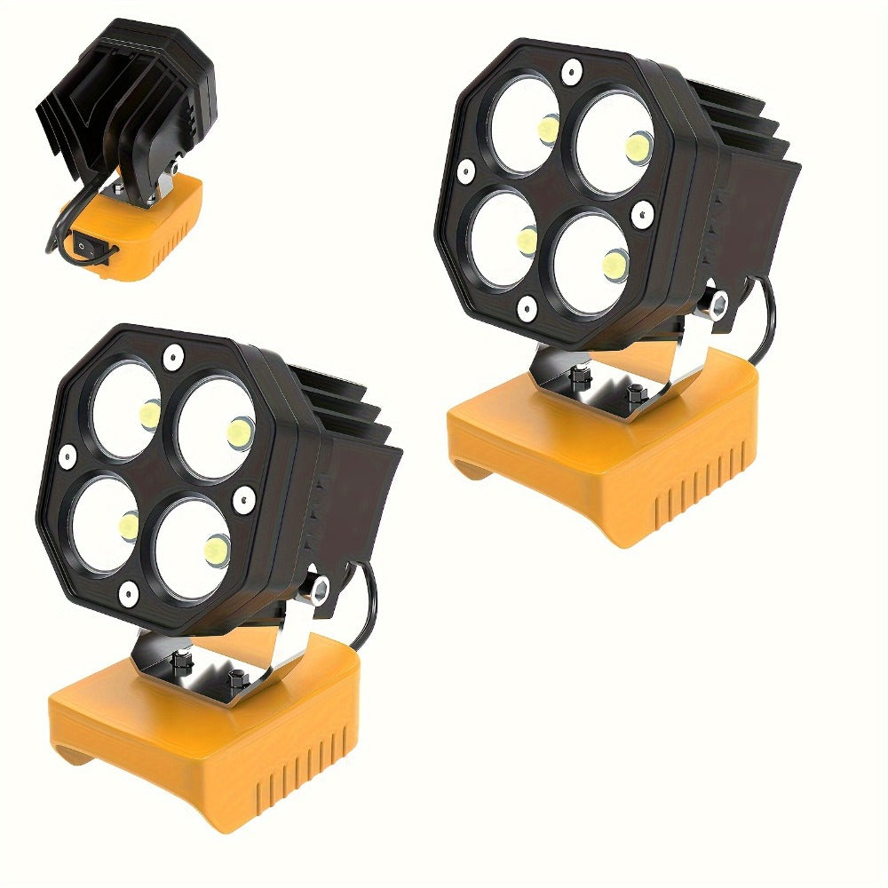 Four-Leaf Clover LED Work Light Compatible with DeWalt 20V Battery ¨C Portable Cordless Job Site Lamp with Built-In Switch for Workshop, Camping & Emergency Lighting