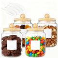 Half Gallon Glass Jars with Lids Airtight Set of 4 | Large Clear Storage Containers for Pantry, Kitchen & Laundry Room ¨C Wide Mouth Food Organization Jars with Bamboo Lid Option