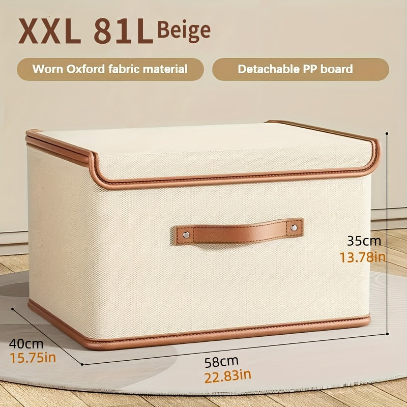 Foldable Storage Bins with Lids 2-Pack, Large Collapsible Clothes Organizer with Flip-Top Closure ¡ª Under Bed Storage for Bedroom, Closet, Dorm, Home & Travel | Multiple Sizes