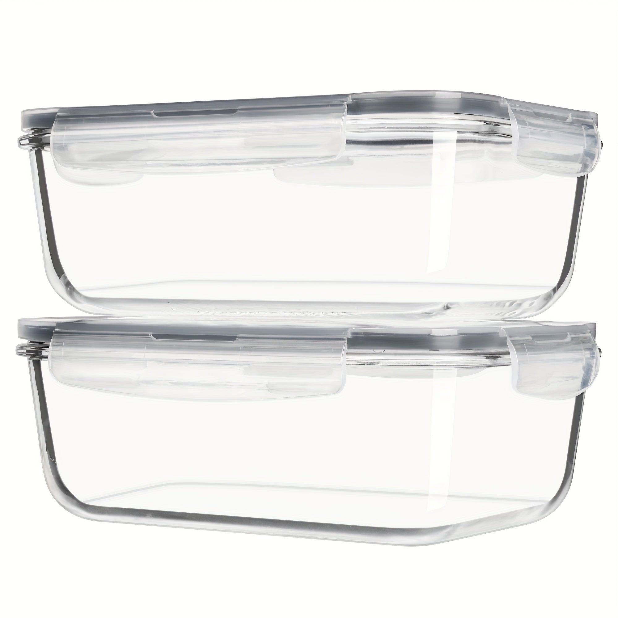 Large Glass Food Storage Containers with Lids 2 Pack ¨C 63oz Borosilicate Glass Meal Prep Containers, Airtight Snap Lids, Oven Microwave Freezer Dishwasher Safe, Leak-Proof Baking Dish Set