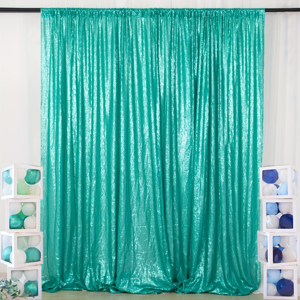 Sequin Backdrop Curtain for Party Wedding - 4x8ft Shimmering Glitter Curtain for Birthday Photo Booth Stage Decoration, Easy Hang, Multi-Color