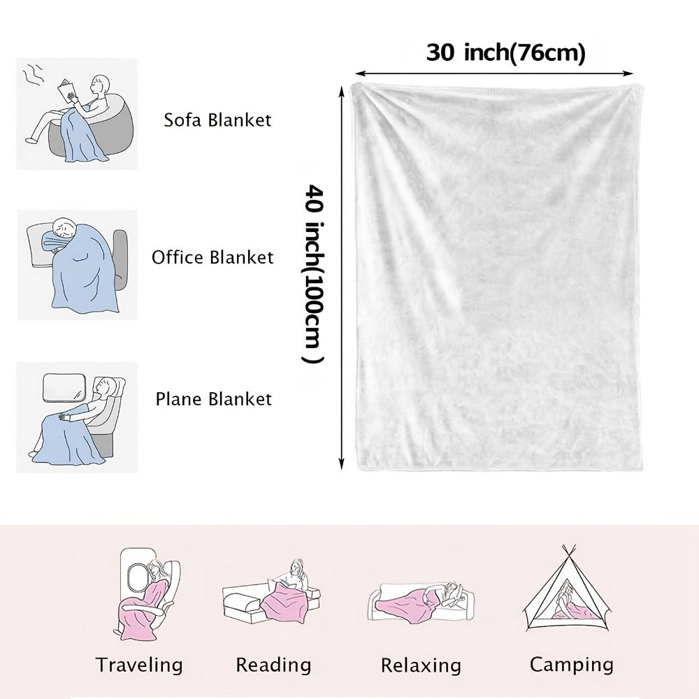 Floral Flannel Blanket ¨C 280gsm Soft Warm Elegant Flower Print Bedspread for Sofa, Bed & Living Room, Machine Washable, 3 Sizes