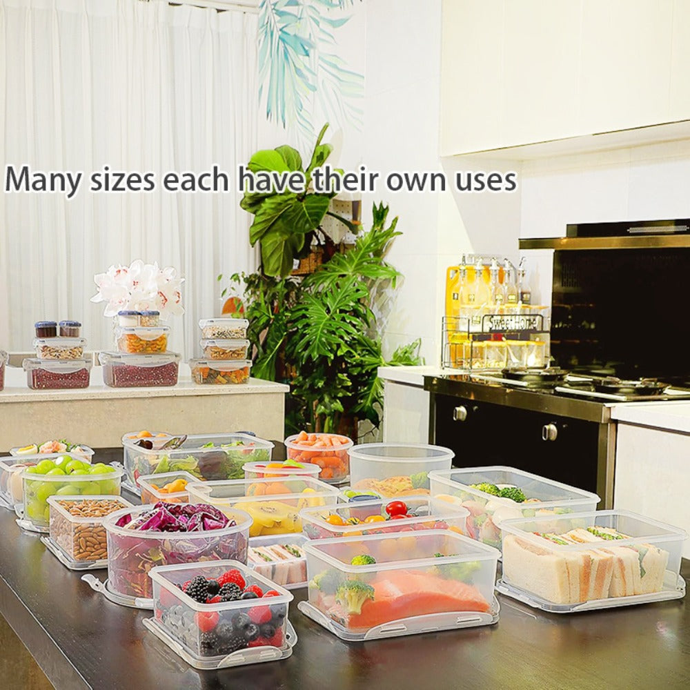 Food Storage Containers with Lids - Airtight Plastic Container Set for Kitchen Pantry Organization, Easy-Lock Leak-Proof Design, BPA-Free Meal Prep Containers with Labels and Markers, Available in 12, 24 or 48 Piece Sets for Pantry, Travel and Outdoor Use