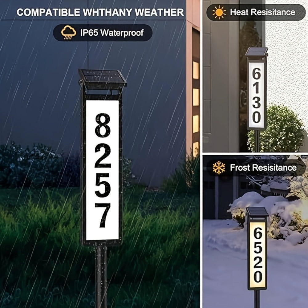 Solar House Number Light LED ¨C DIY Address Sign with 38 LEDs, Switchable Warm & Cool White, IP44 Weatherproof, 270¡ã Solar Panel, Auto On/Off for Home, Yard, Farm & Garden