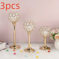 Crystal Candelabra Centerpiece ¨C Gold & Silver Taper Candle Holders for Wedding, Anniversary, Candlelit Dinner, Birthday & Party Table Decor, Home & Hotel Decoration, 3-Pack & 6-Pack (Candles Not Included)
