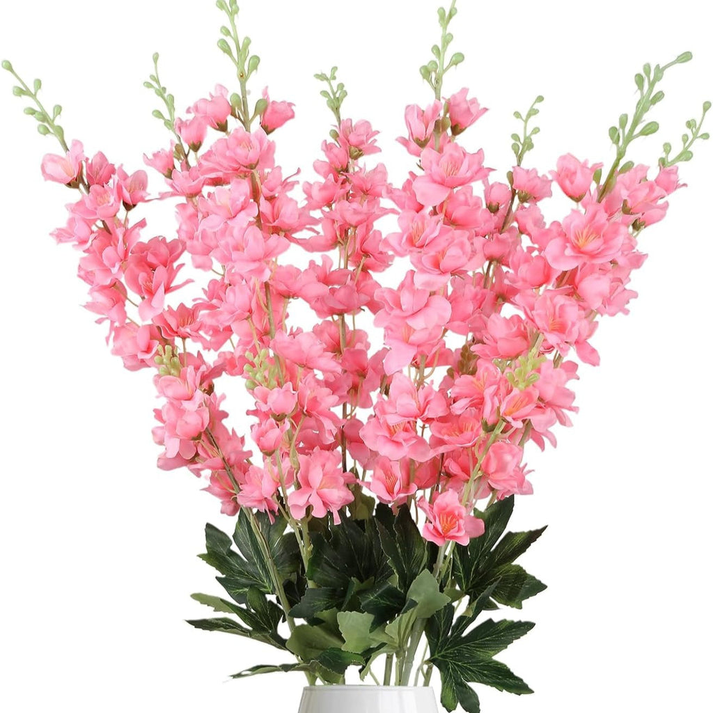 Artificial Delphinium Flowers 8pcs 33.5 Inch Faux Larkspur Stems for Wedding Centerpieces, Tall Silk Flower Bouquet for Home Vase Table Garden Decor