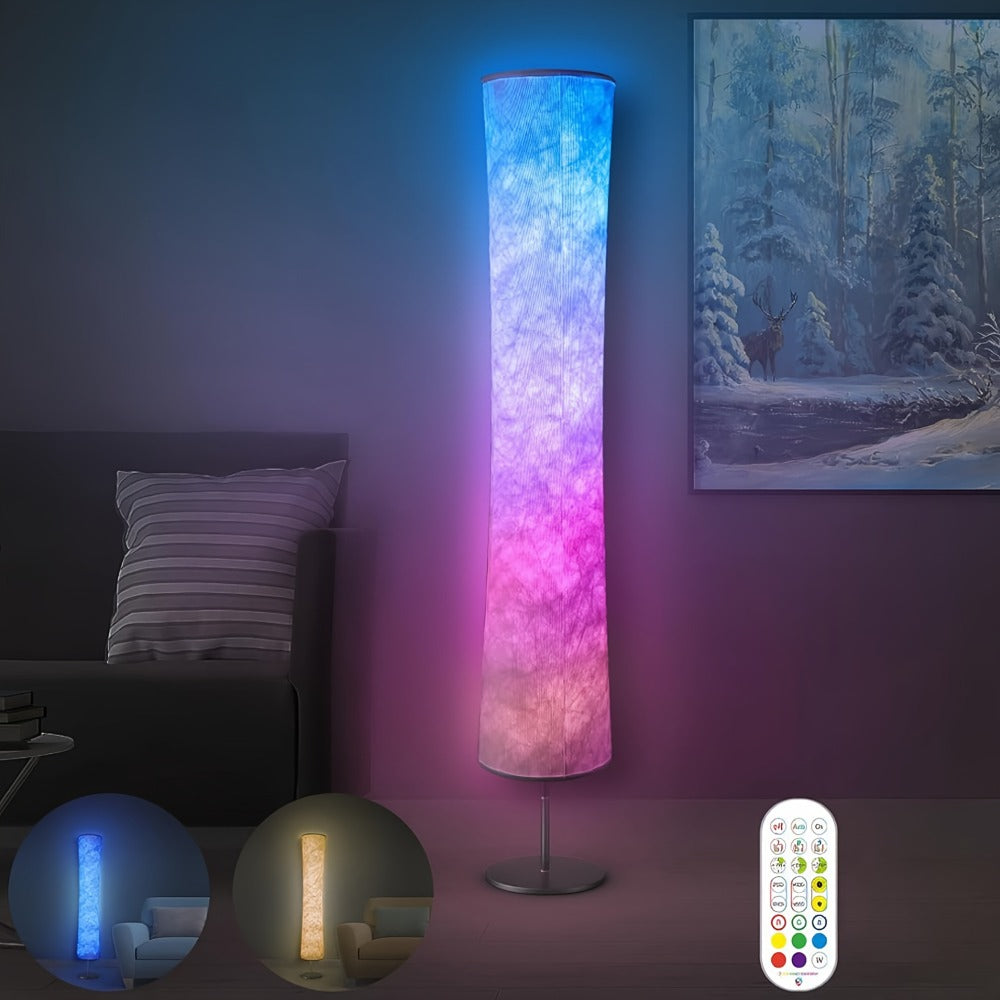 RGB Color Changing Floor Lamp 60 Inch ¨C Fabric Shade Standing Lamp with 16 Million Colors, App & Remote Control, Music Sync, Adjustable Brightness for Living Room Bedroom Party Decor (1pc / 2pcs)