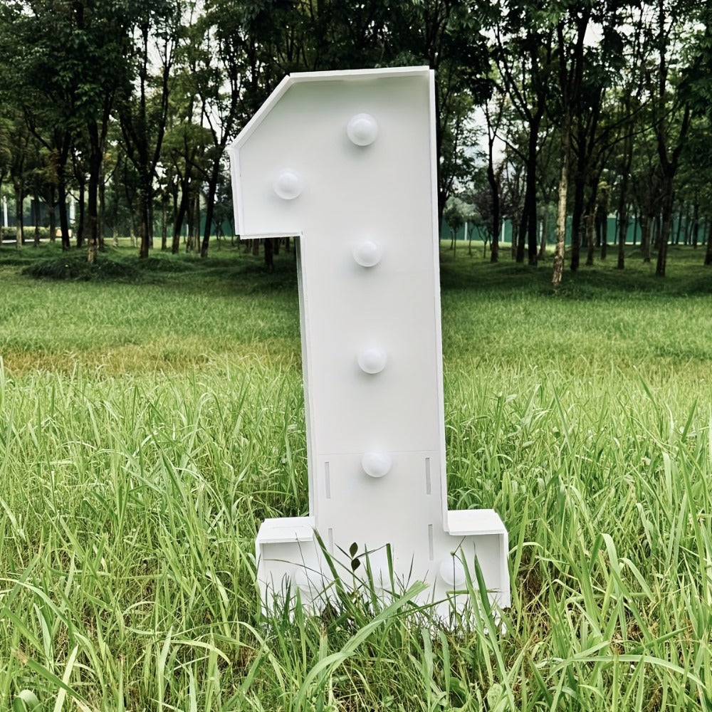 3ft Glowing Number Sign ¨C Warm White LED 3D KT Board 36 Inch Freestanding Party Decoration for Birthday Anniversary Wedding