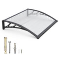 Window Awning Door Canopy Polycarbonate Overhang ¨C UPF 50+ UV & Rain Protection, Leak-Proof Hollow Sheet, Weather-Resistant Outdoor Patio Awning for Doorways, Windows, Storefronts ¨C Multiple Sizes & Colors