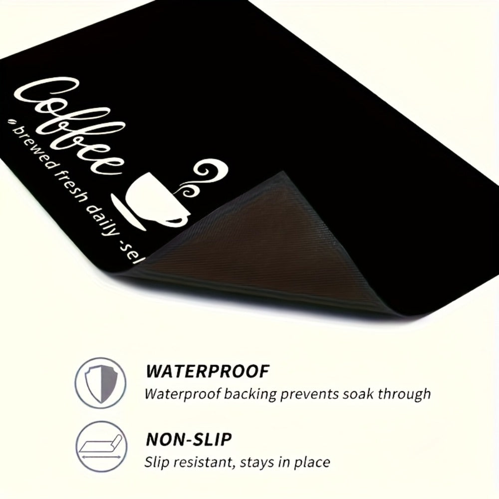 Coffee Bar Mat & Dish Drying Mat ¨C Bohemian Absorbent Kitchen Counter Mat for Coffee Machine, Espresso Station & Countertop