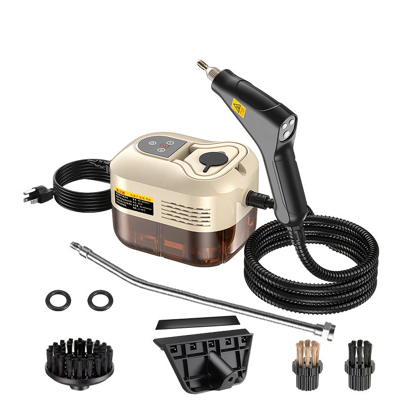 High Temperature Pressurized Steam Cleaner Handheld Portable Steam Cleaning Machine Set with Brush Heads & Glass Scraper - Multi-Surface for Kitchen, Bathroom, Furniture, Car & Tile Grout, Multiple Colors