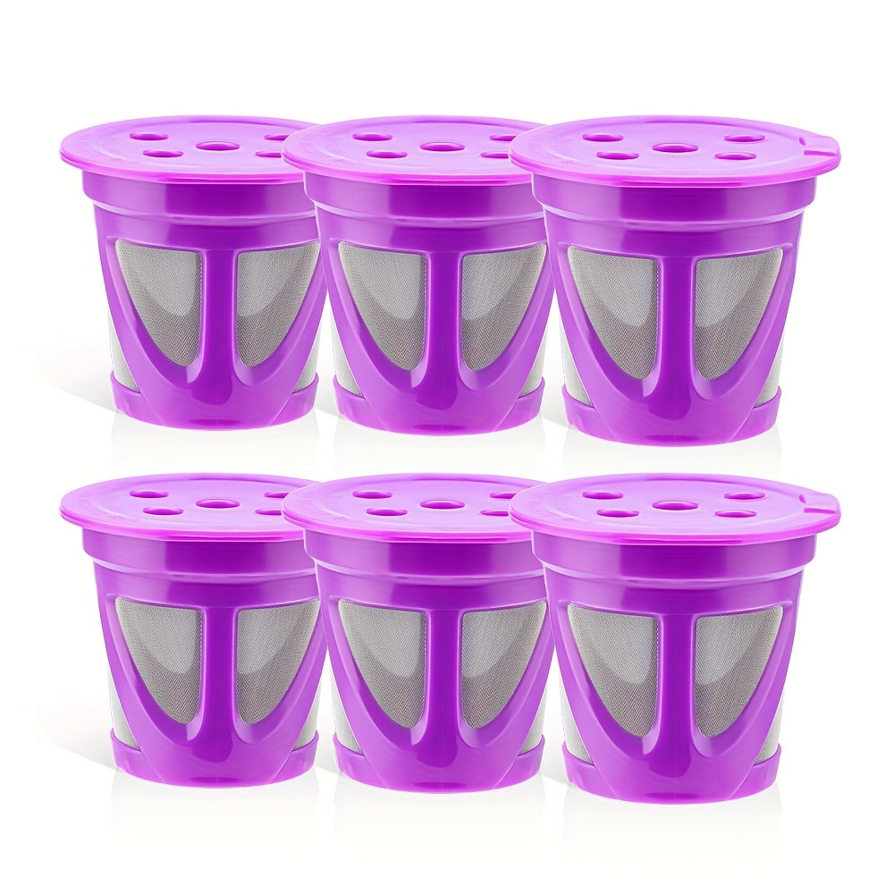 Reusable K-Cup Coffee Pods Set of 6 ¨C Refillable Coffee Filters Compatible with Keurig K-Supreme & K-Supreme Plus, Use Your Own Ground Coffee, Eco-Friendly & BPA-Free ¨C Black, Purple, Mixed