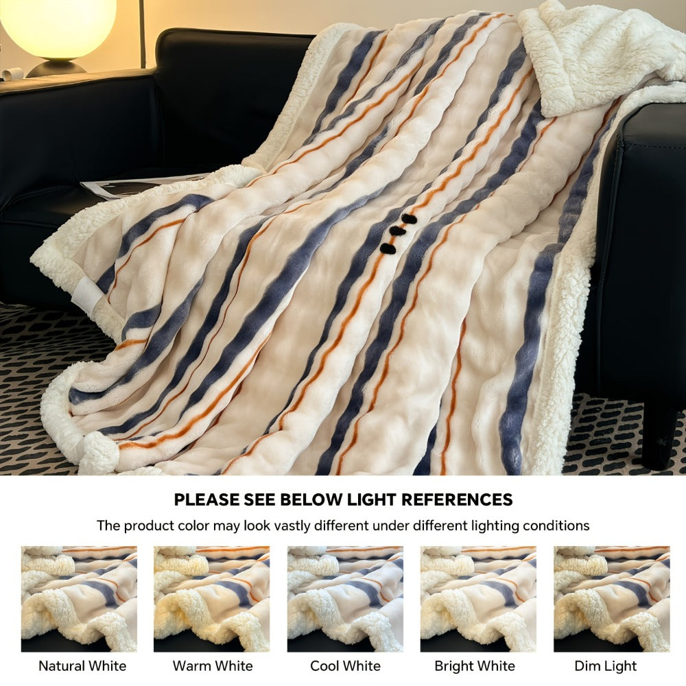 400-450gsm Heavyweight Flannel Blanket ¨C Thick Warm Woven Throw for Bed, Sofa & Bedroom, Machine Washable, 16 Patterns, 4 Sizes