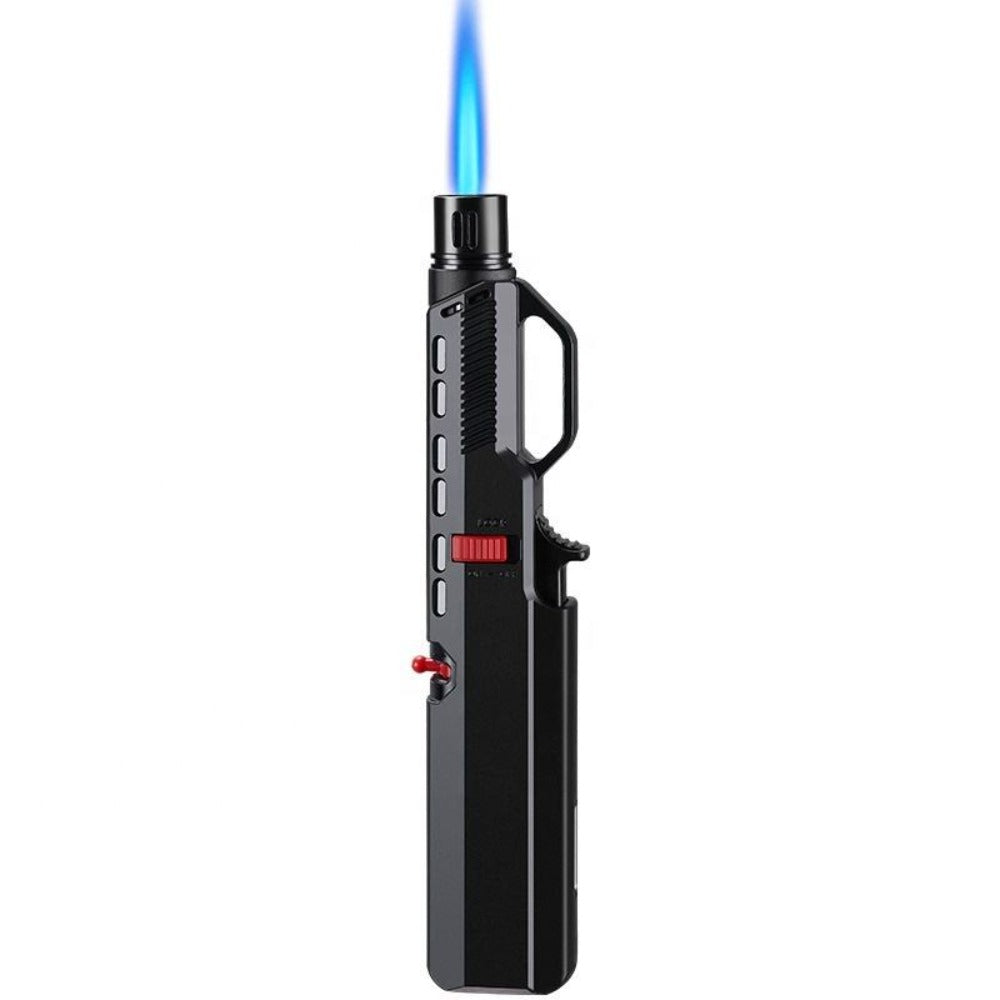1300¡ã Outdoor Windproof Torch Lighter Blue Flame with Safety Lock & Non-Slip Grip - Refillable for Candles, BBQ, Fireplace & Camping | 2 Colors | Butane Not Included