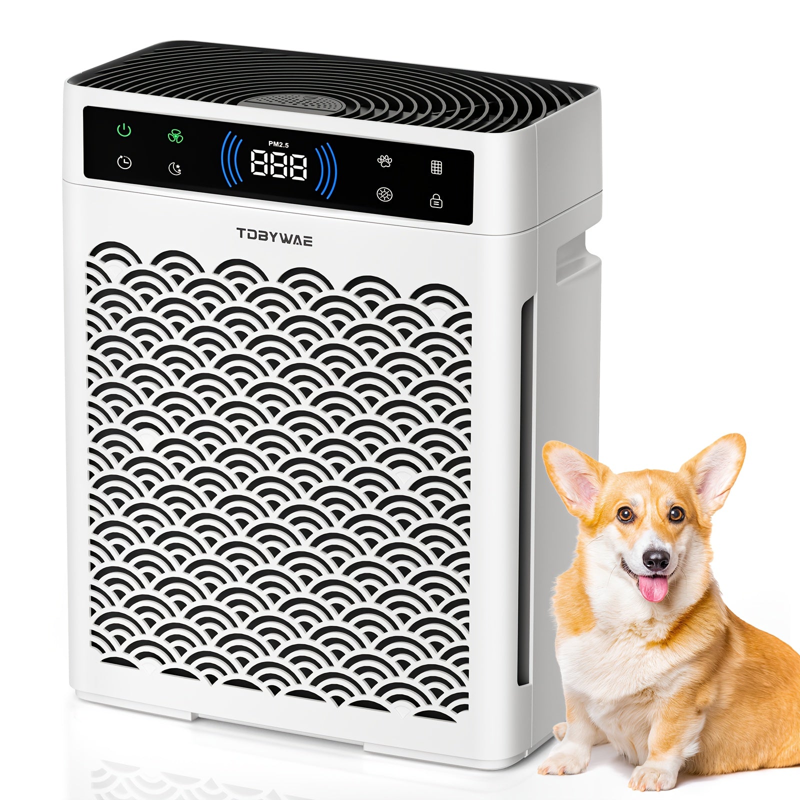 HEPA Air Purifier for Large Rooms Up to 3000 Sq Ft ¨C True HEPA Filter, Activated Carbon, Double-Sided Intake, Removes Dust, Pet Dander, Smoke & Odors, Sleep Mode 22dB, Aromatherapy, 19Hr Timer
