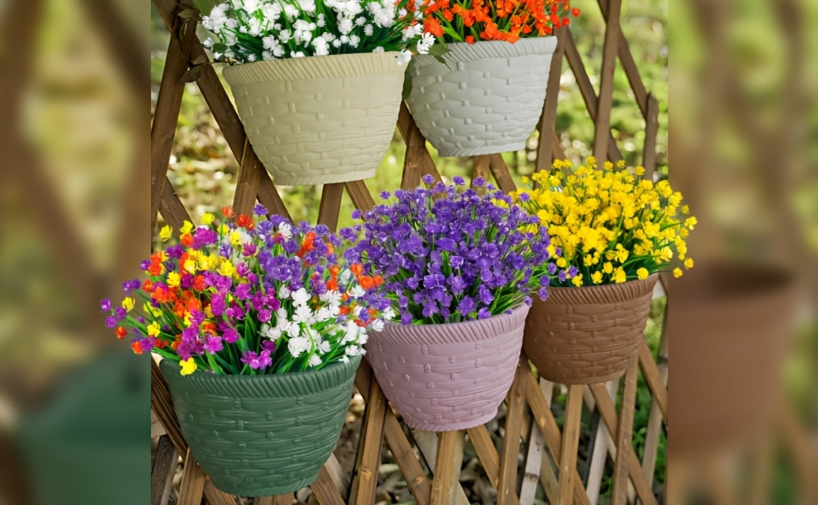 Artificial Flowers Outdoor UV Resistant 40 Bundles Fake Flowers for Home Garden Decor, Faux Floral Greenery Shrubs Plants for Party Table DIY Decoration Mix Colors