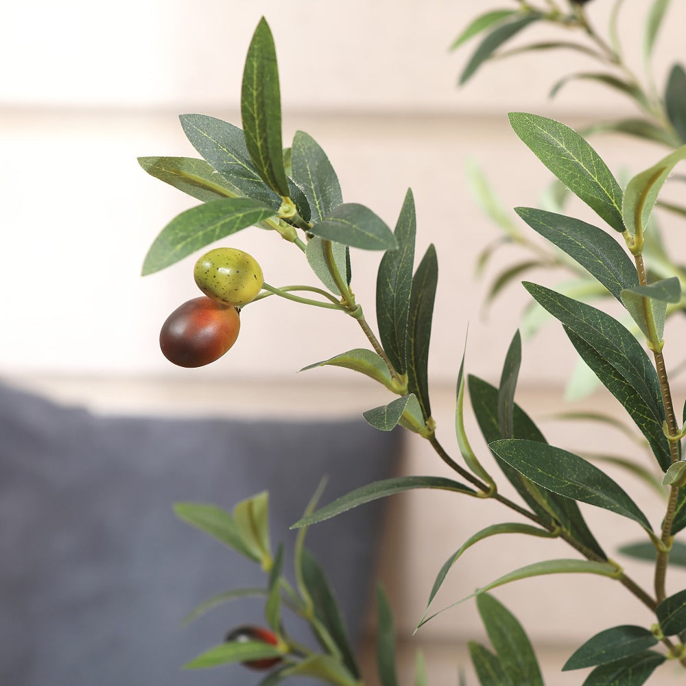 Artificial Olive Tree Potted Faux Plant Real Wood Trunk Lifelike Fruits Indoor Outdoor Home Office Decor Fake Silk Tree Multiple Sizes Available 4ft 5ft 6ft 7ft