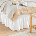 Bed Skirt Elastic Wrap Around Ruffle - 15 Inch Drop Microfiber Dust Ruffle, Adjustable No-Lift Fit, Fade Resistant Machine Washable, Hotel Quality Bedskirt for Twin Full Queen King, 30 Colors