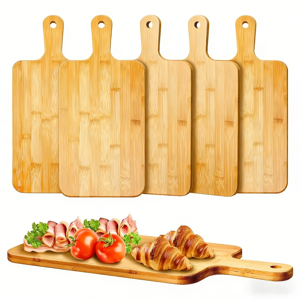 Acacia Wood Cutting Board Set with Handle ¨C Large 15.7x7.8 Inch Kitchen Chopping Boards for Vegetables, Meat & Cheese, Dishwasher Safe, Durable Food Prep Board for Home Chefs, 5-Pack or 10-Pack