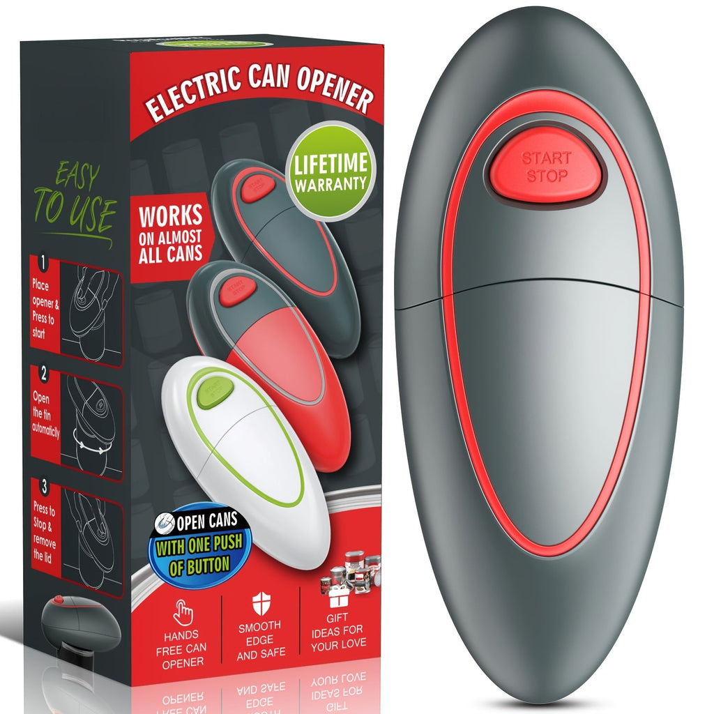 Electric Can Opener One-Touch Automatic ¨C Smooth Edge Battery Operated Handheld Opener for All Can Sizes, Best Kitchen Gadget for Seniors, Arthritis & Weak Hands, Great Gift Idea
