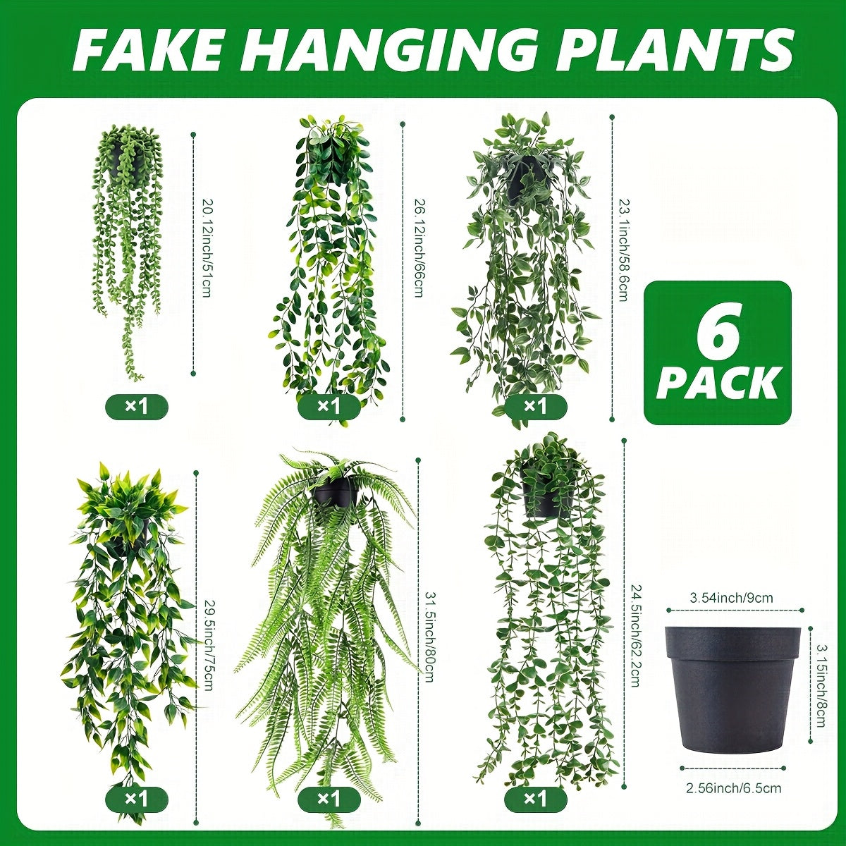Artificial Hanging Ivy Vines ¨C Fake Eucalyptus & Mandala Green Vine Plants for Indoor Wall Decor ¨C Faux Hanging Plants for Bedroom, Bathroom, Balcony, Bookshelf & Living Room Aesthetic ¨C 6 or 8 Pack