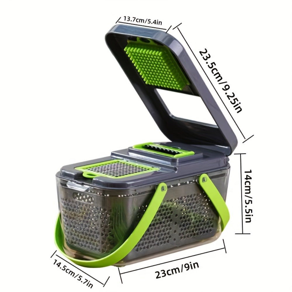 22-in-1 Vegetable Chopper with Container ¨C 13 Blades Food Chopper & Dicer for Onion, Tomato & Veggies with Lemon Squeezer, Safety Lock & Clear Lid