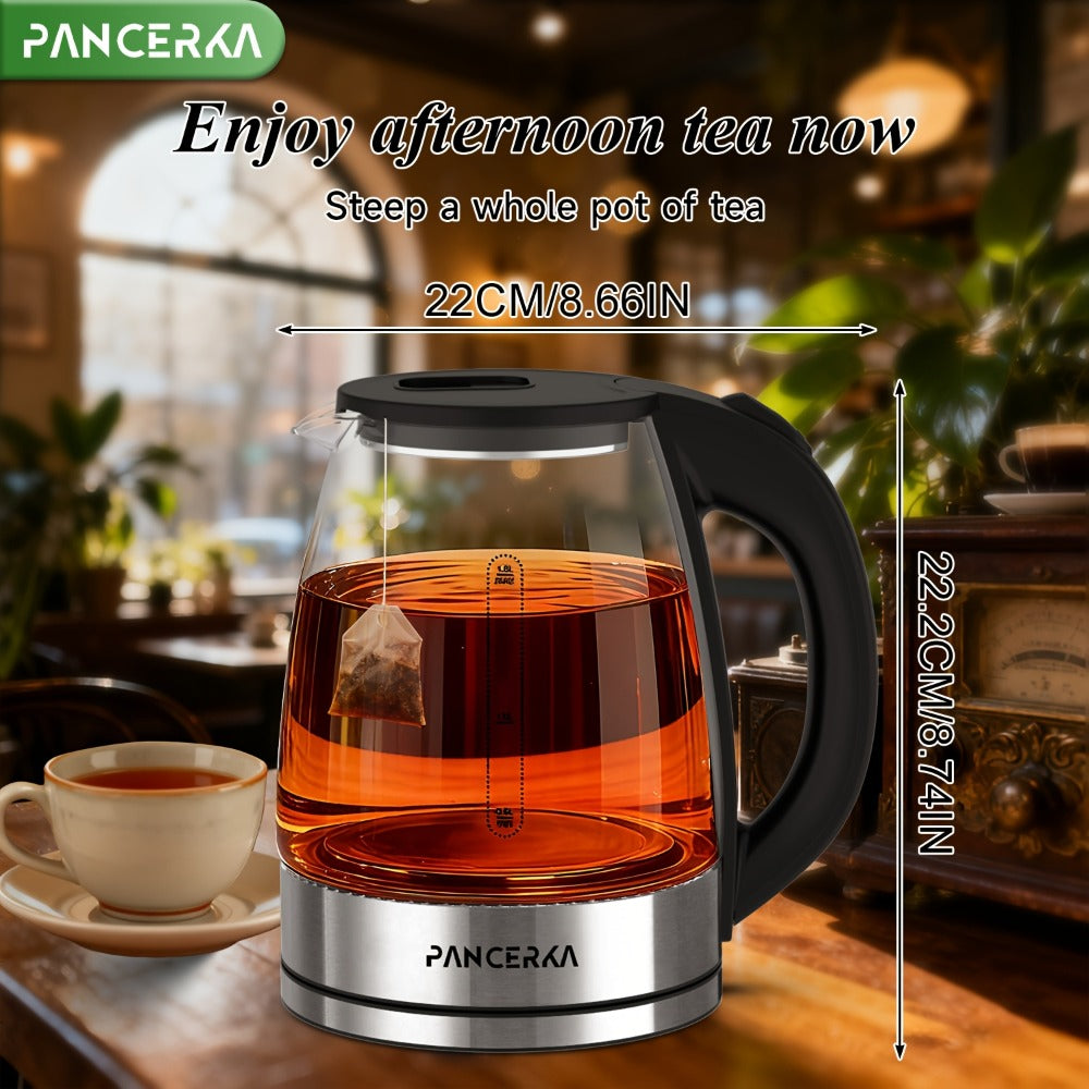 Electric Kettle 1000W BPA Free Auto Shut-Off Stainless Steel Fast Boiling Hot Water Kettle 1.7L Cordless Tea Kettle with Filter Boil-Dry Protection Black