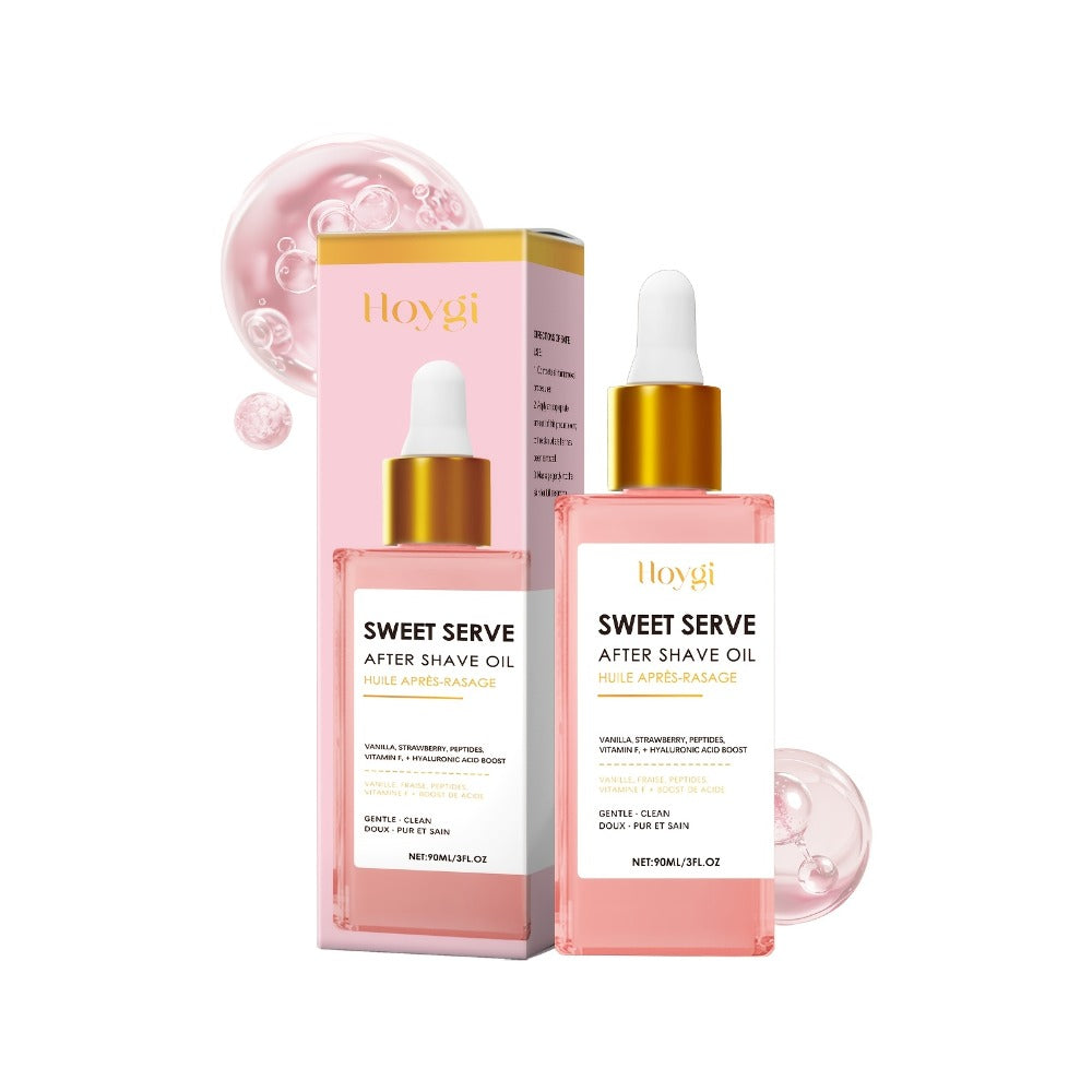 Post-Shave Hair Removal Oil for Women ¨C Strawberry Scent, Hyaluronic Acid & Linolenic Acid, Moisturizing Skin Softener, Portable, 3.04 fl oz