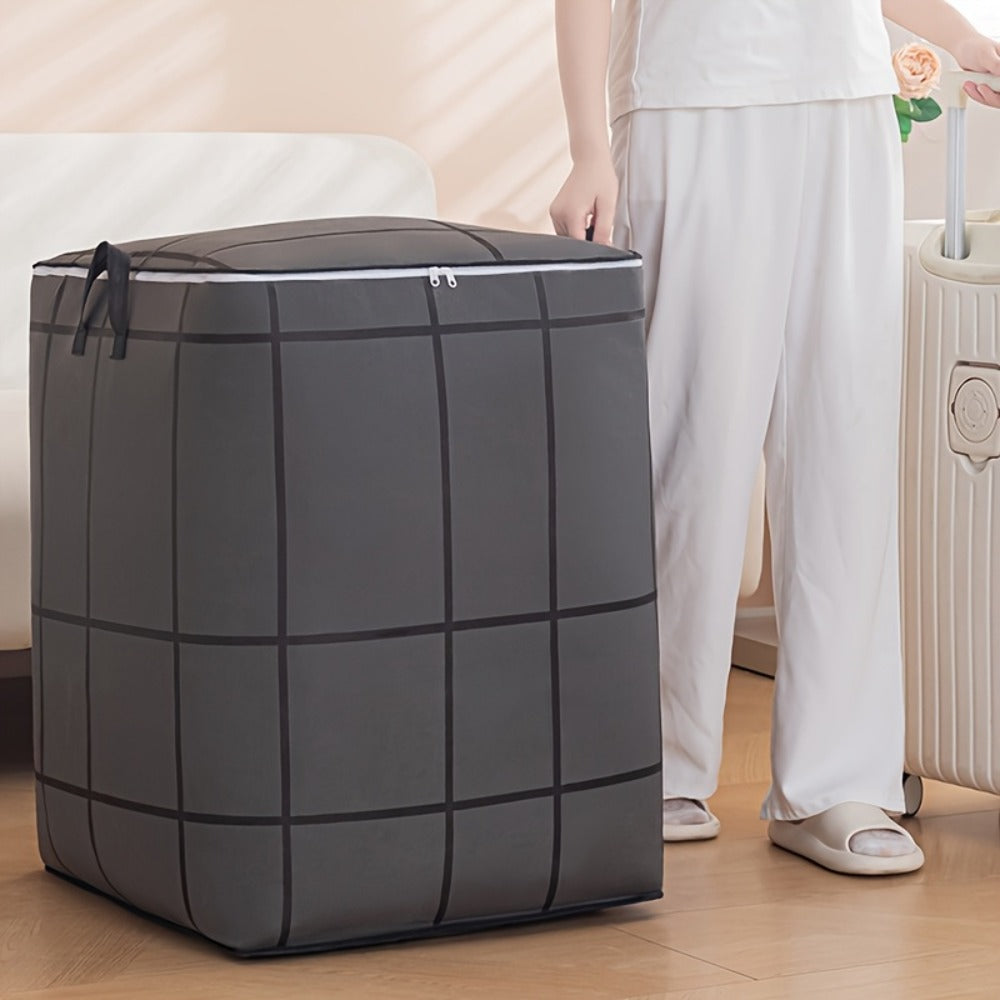 Clothing Storage Bags 3-Piece XL Set Foldable Wardrobe Organizer Boxes | Reinforced Handles & Sturdy Zippers | Large Storage Containers for Clothes Blankets Quilts Bedding | Closet Organization