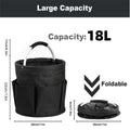 Foldable Cleaning Caddy Organizer 17L with Handle ¨C Portable Collapsible Bucket Bag with 6 Pockets for Cleaning Supplies, Toiletries & Garden Tools, Multi-Purpose Home Travel Basket