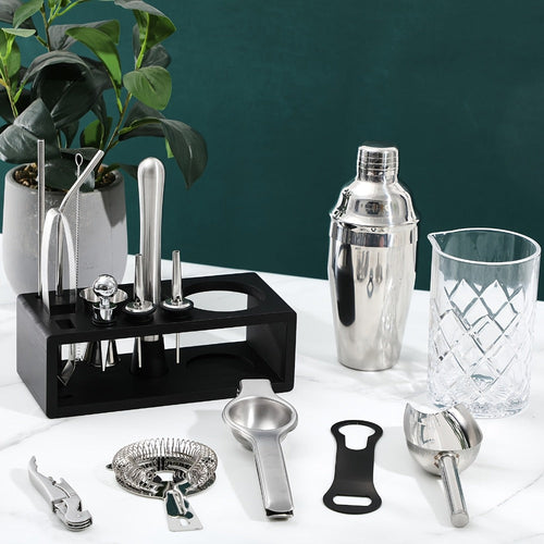 28PCS Bartender Set with Cocktail Shaker Kit ¨C Glass Rimmer, Garnish Tray & Margarita Tools for Home Bar Beginners, Christmas Gift
