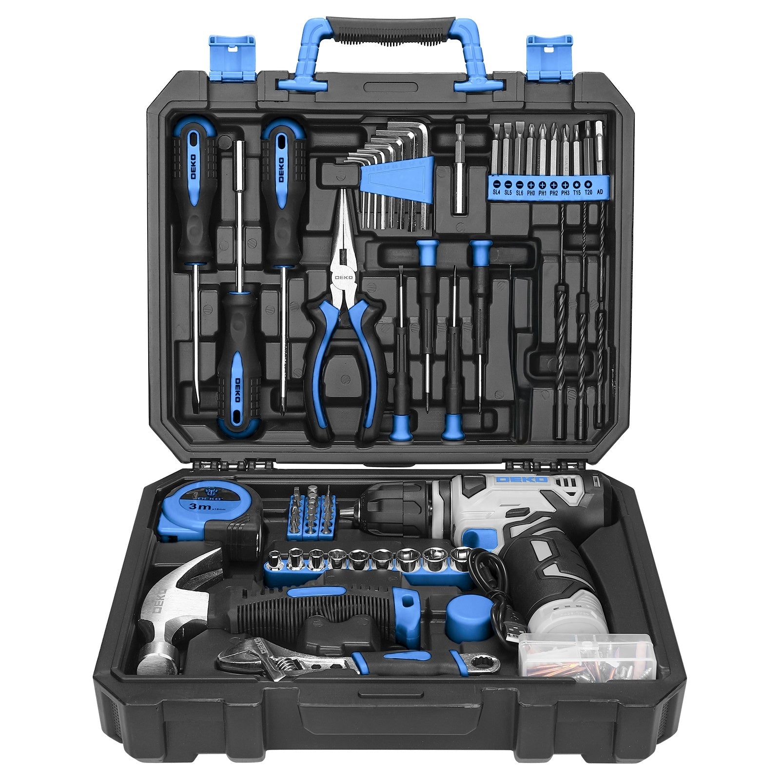 Cordless Drill Tool Kit 119/151PCS ¨C 8V/12V Electric Power Drill Set with Screwdriver, Hammer, Wrench | All-in-One Home Repair & DIY Hand Tools for Women | Perfect Gift