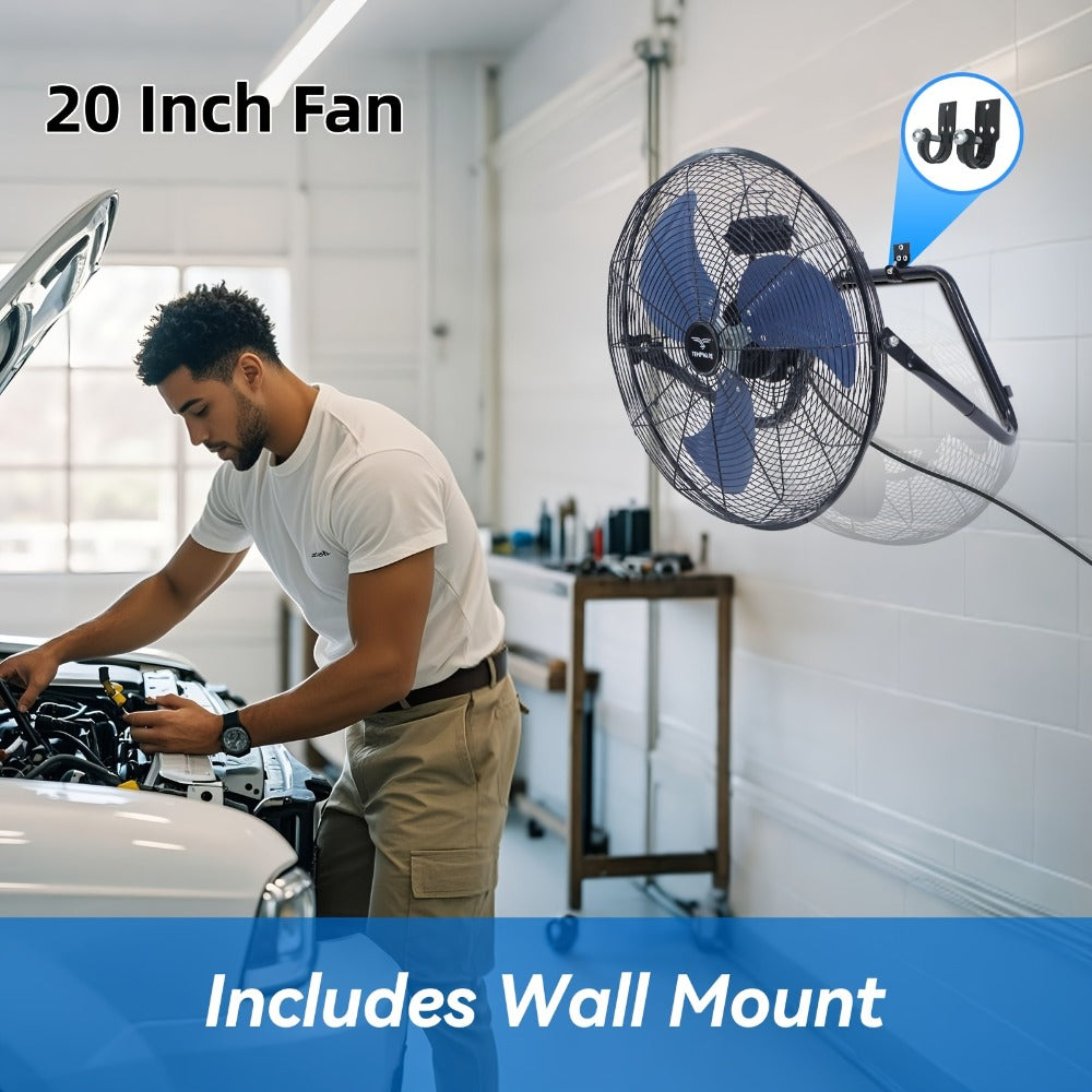 Industrial Floor Fan ¨C Heavy Duty Metal Stand Fan with 3 Speed Settings & 360¡ã Tilt, High Velocity Airflow for Warehouse, Workshop, Garage, Factory & Basement ¨C 4/9/14/20 Inch