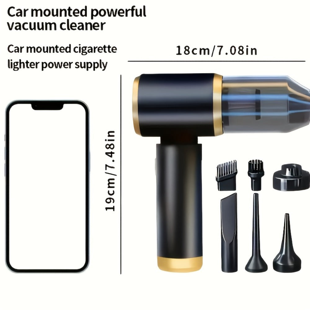 Cordless Handheld Vacuum Cleaner 18000PA Strong Suction - 2-in-1 Air Duster & Vacuum, 120W High Power, Multi-Nozzle Portable Car Vacuum for Car Interior, Home, Pet Hair, Office Desk Cleaning