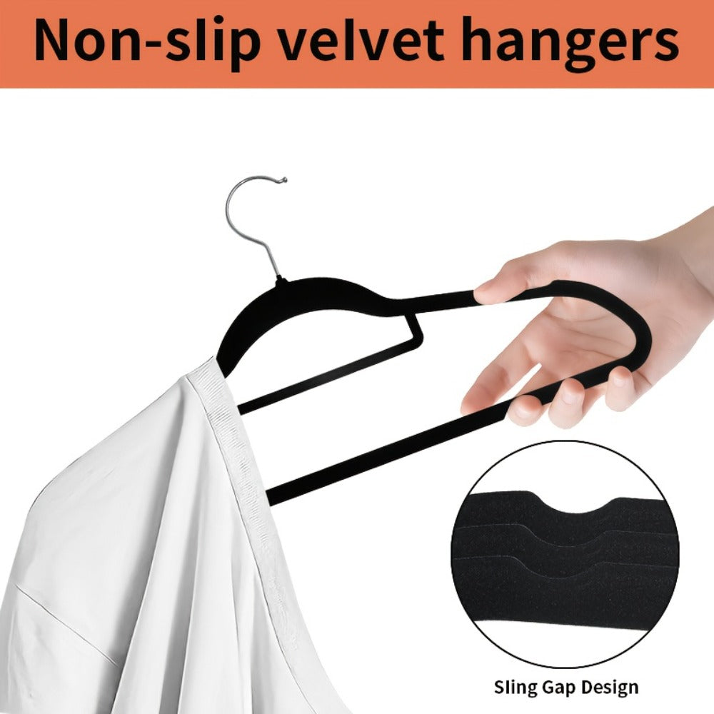 Non-Slip Velvet Hangers with 360¡ã Rotating Hook & Hanger Buckles ¨C Space Saving Closet Organizer Set (50pcs or 20pcs)