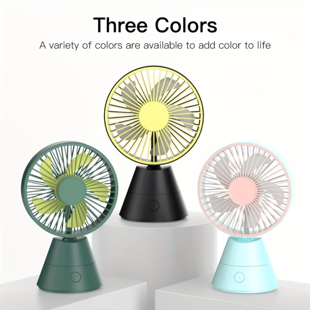 Desktop Fan Auto Oscillating 1800mAh USB Rechargeable, Portable Personal Fan with Wide-Angle Swing, Lightweight Compact Cooling Fan for Home, Office, Dormitory, Outdoor and Travel