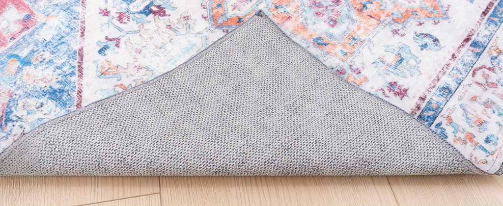 Vintage Persian Area Rug Machine Washable Non-Slip Non-Shedding Floral Indoor Carpet for Living Room Bedroom in Multiple Colors and Sizes