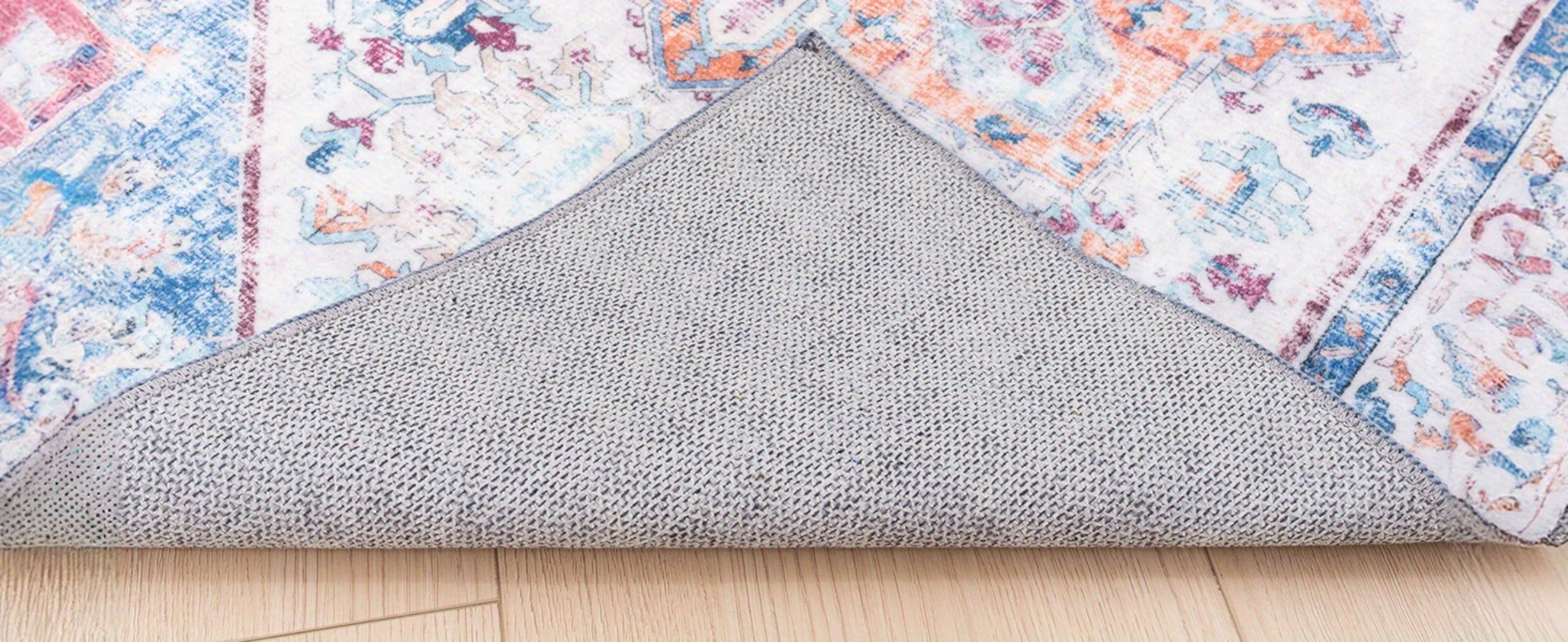 Vintage Persian Area Rug Machine Washable Non-Slip Non-Shedding Floral Indoor Carpet for Living Room Bedroom in Multiple Colors and Sizes