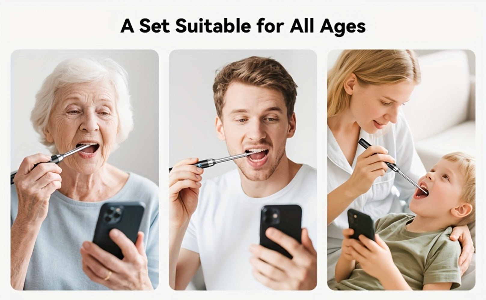 Intelligent Visual Tonsil Stone Removal Kit ¨C 1080P HD Camera, 6 LED Lights, Wi-Fi & App Connection, Multi-Accessory Oral Inspection Tool for All Ages