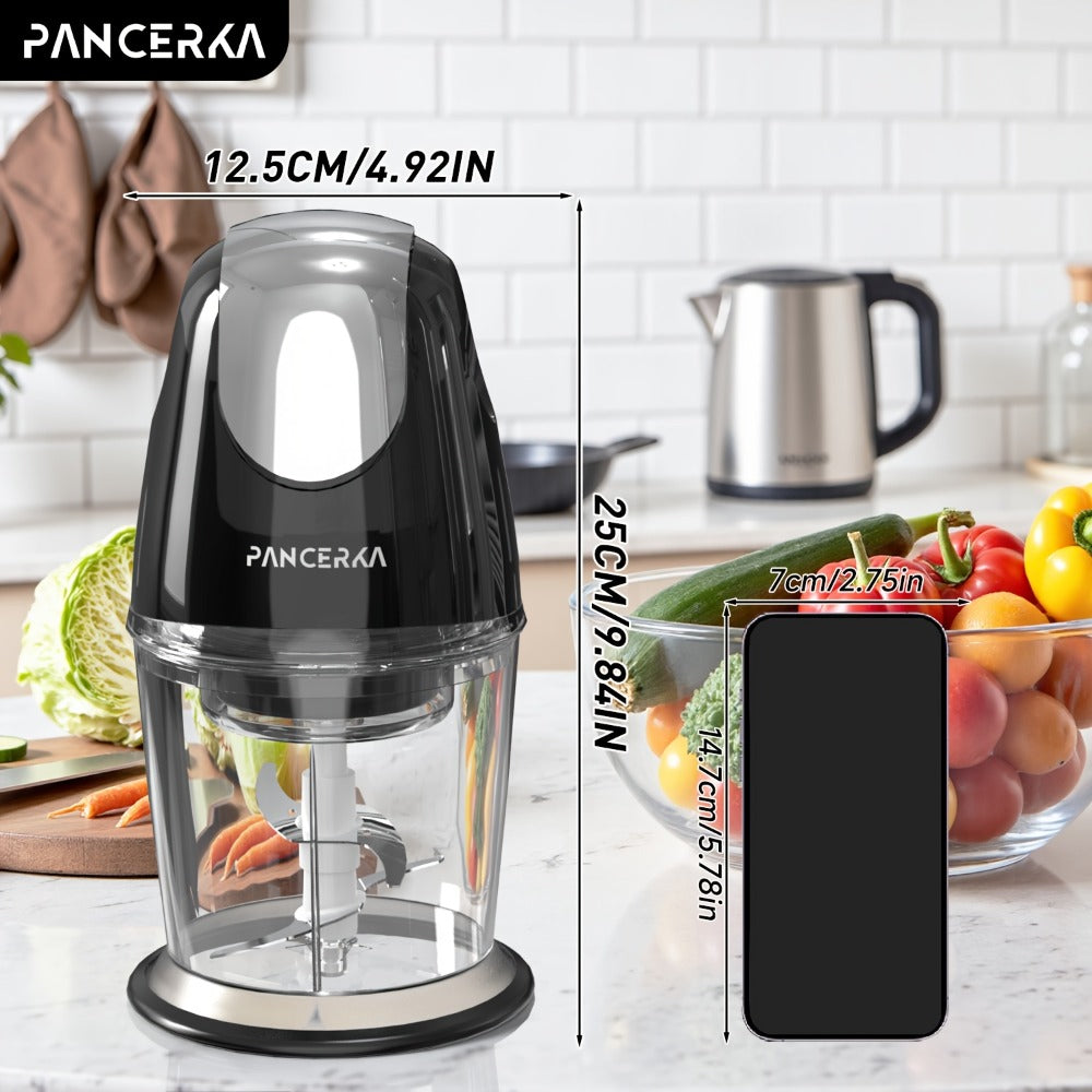 Electric Food Chopper Mini Food Processor ¨C One-Touch 600ml Vegetable Chopper with 4 Stainless Steel Blades, Meat Grinder Blender for Garlic, Fruits, Smoothie, Puree, Black