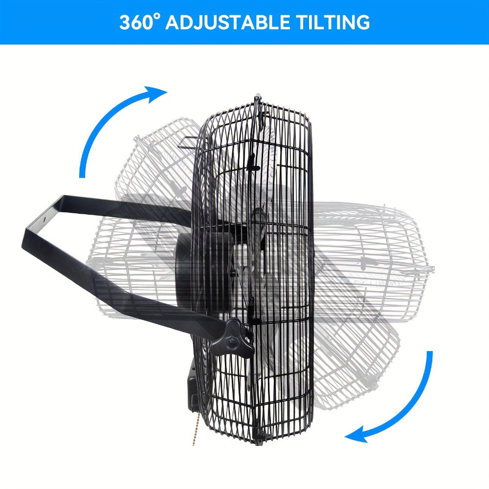 Wall Mounted Fan 18¡±/16¡± with 3 Speed Settings ¨C Quiet Heavy Duty Electric Fan for Home, Garage & Industrial Use, Portable Shop Fan with Adjustable Tilt, Black or White