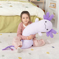 Large Axolotl Plush Body Pillow XL 48in Glow in the Dark Stuffed Animal Toy Soft Cuddly Axolotl Plushie for Kids Adults Birthday Christmas Valentine Gift (Purple, 122cm/48in)